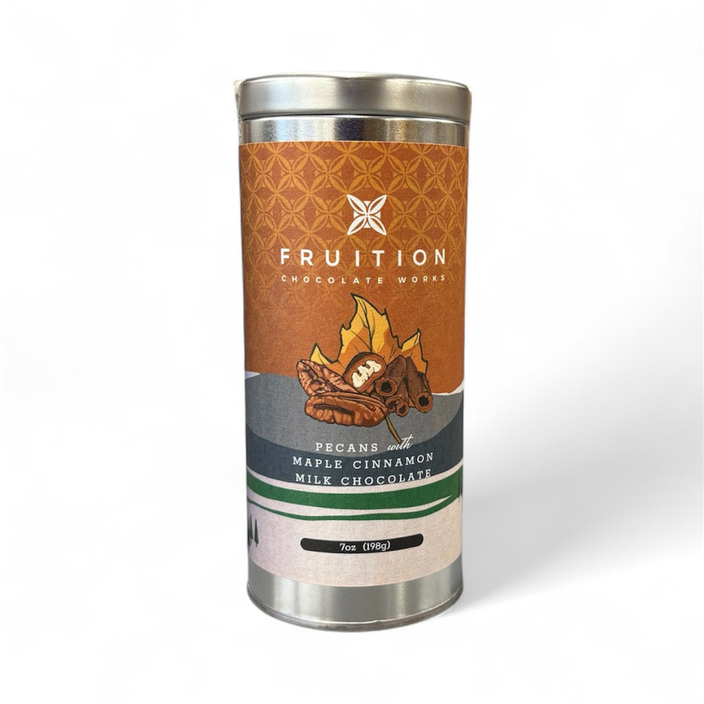 Pecans with Maple Cinnamon Milk Chocolate - Fruition Chocolate